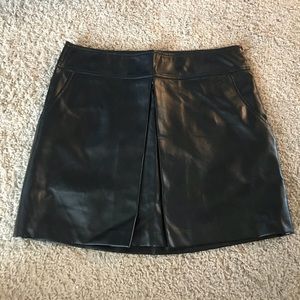 NWT black leather mini skirt